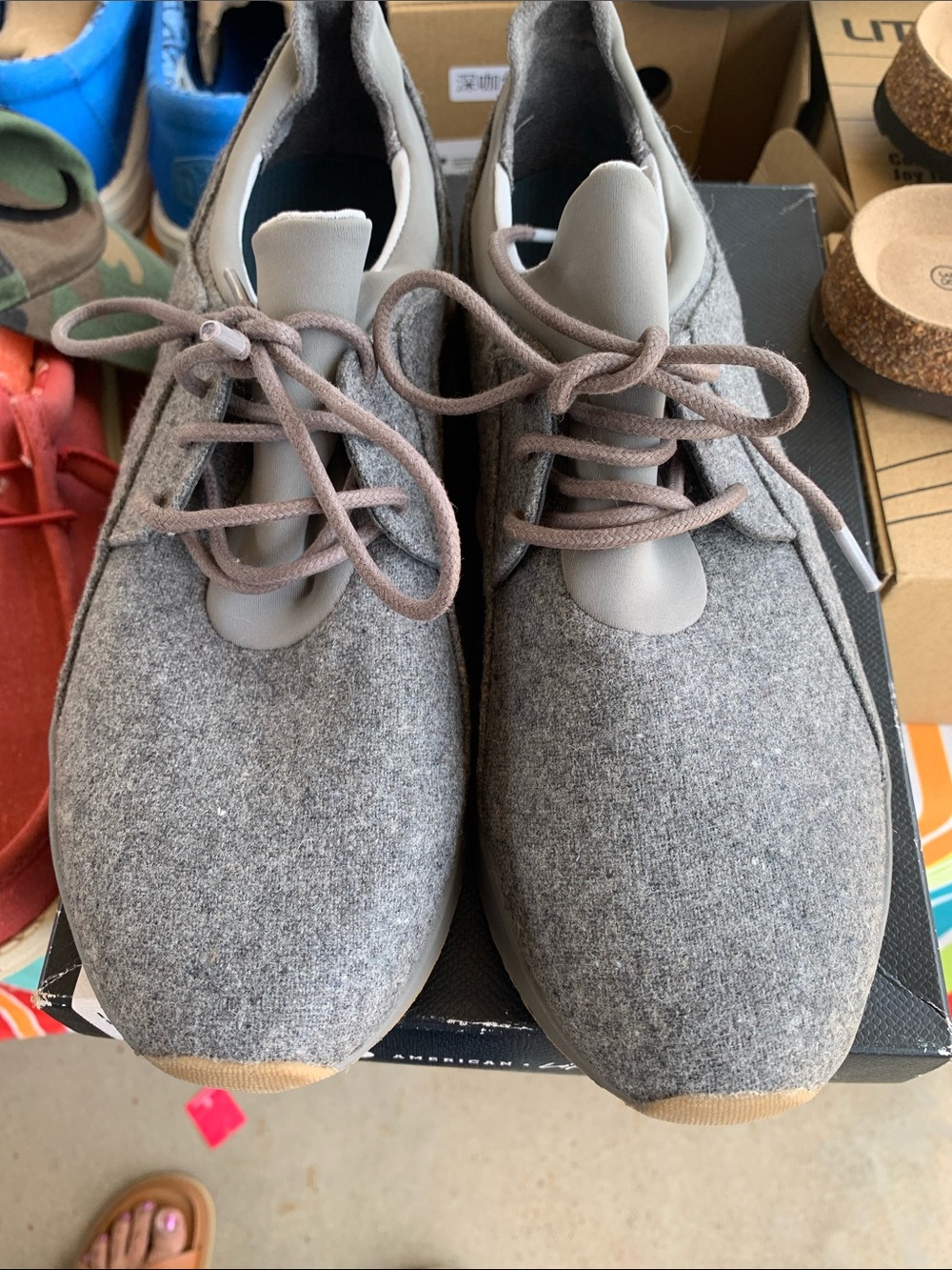 Dr. Scholl's Gray Wool-Look Lace-Up Sneakers